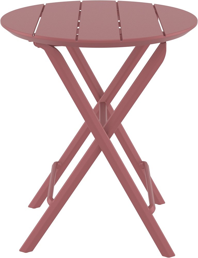 Стол пластиковый складной Helen Folding Table Ø60 (Кораловый) 2