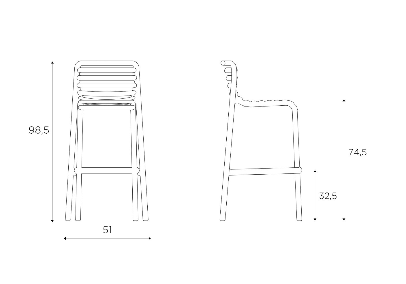 Стул пластиковый барный Doga Stool (Антрацит) 2