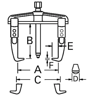 Съемник с двумя передвижными захватами (америк. тип) 125х100мм 2