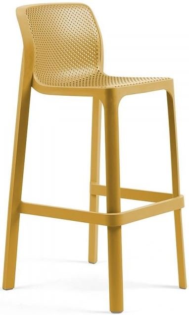 Стул пластиковый барный Net Stool (Горчичный) 2