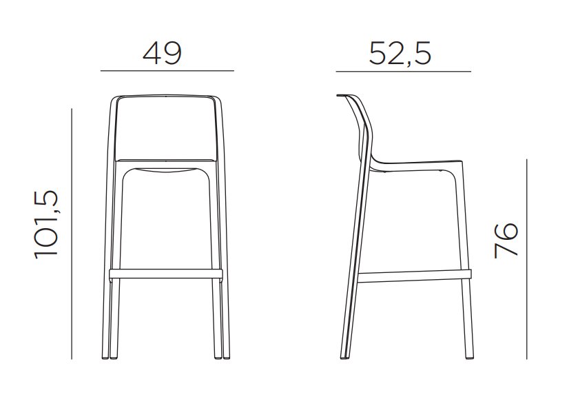 Стул пластиковый барный Net Stool (Горчичный) 6