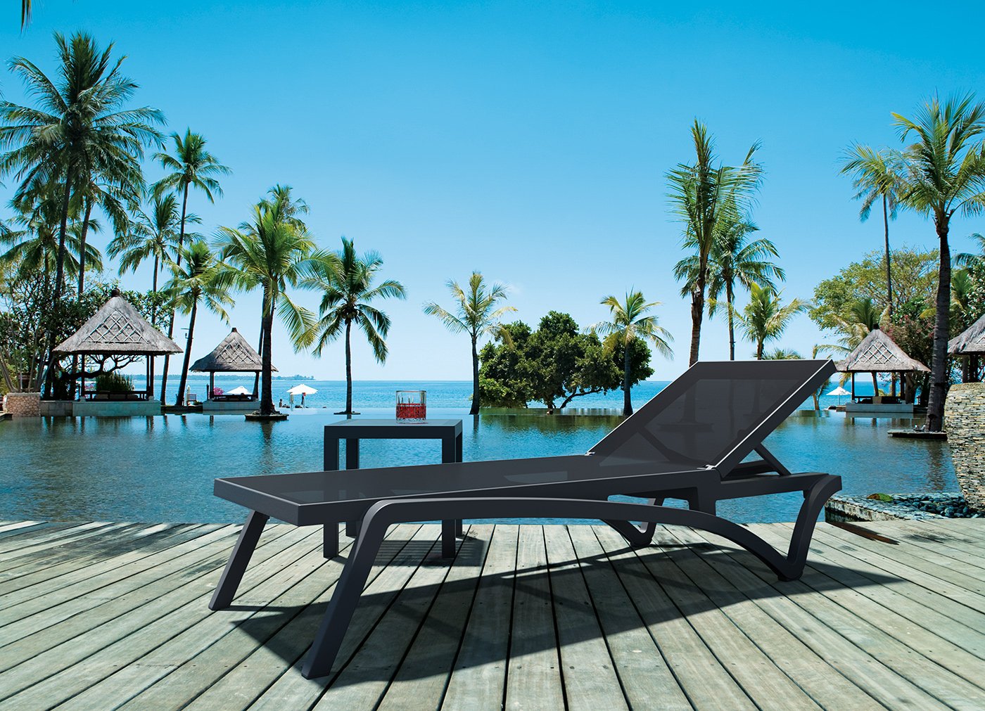 Столик пластиковый для лежака Ocean Side Table (Черный) 3