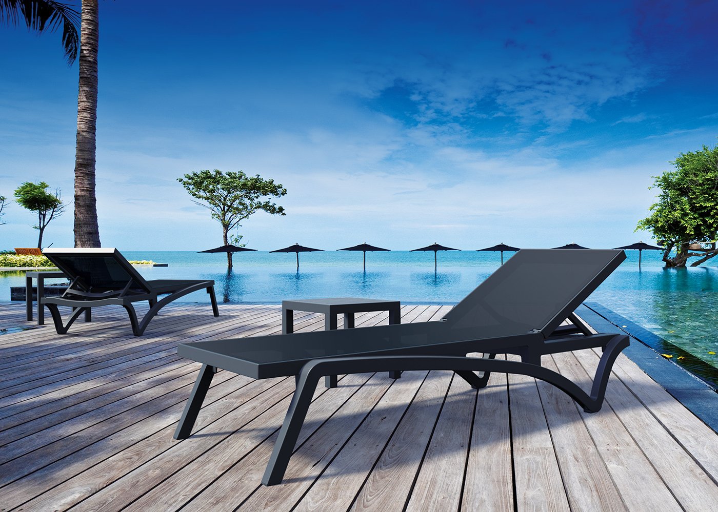 Столик пластиковый для лежака Ocean Side Table (Черный) 4