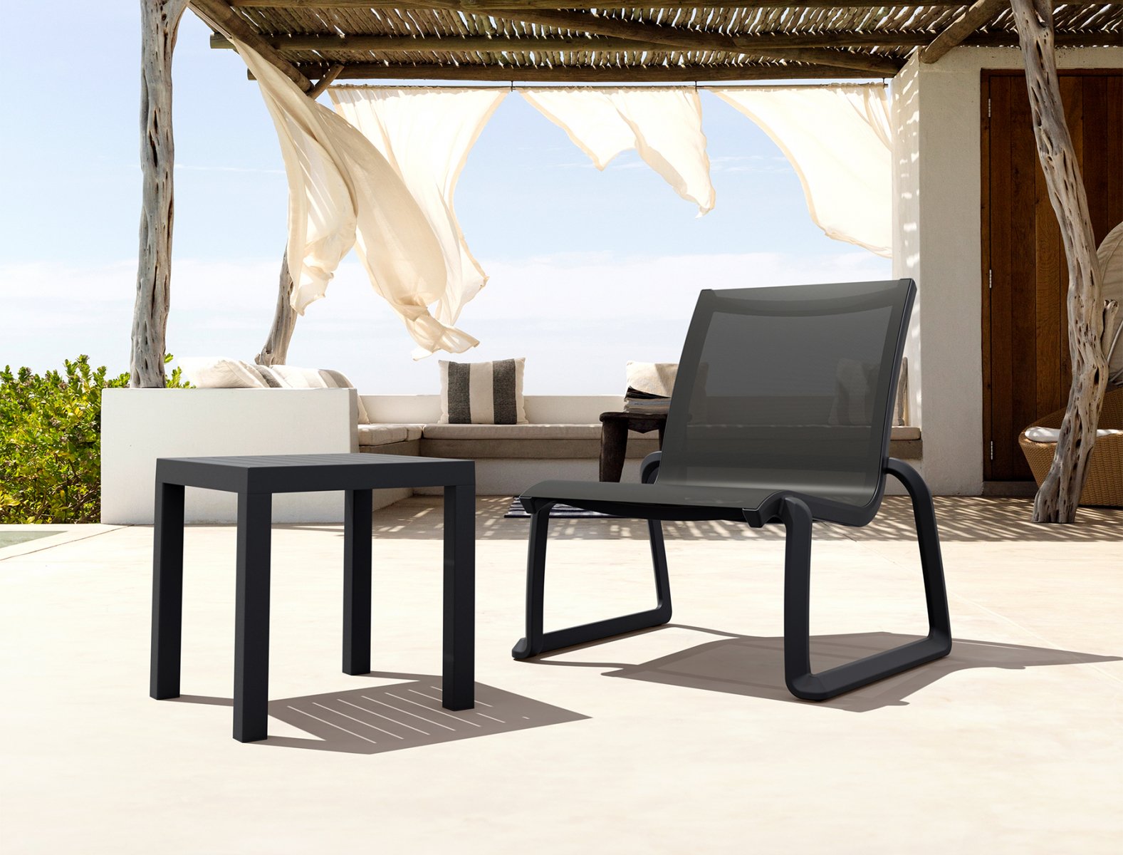 Столик пластиковый для лежака Ocean Side Table (Черный) 7