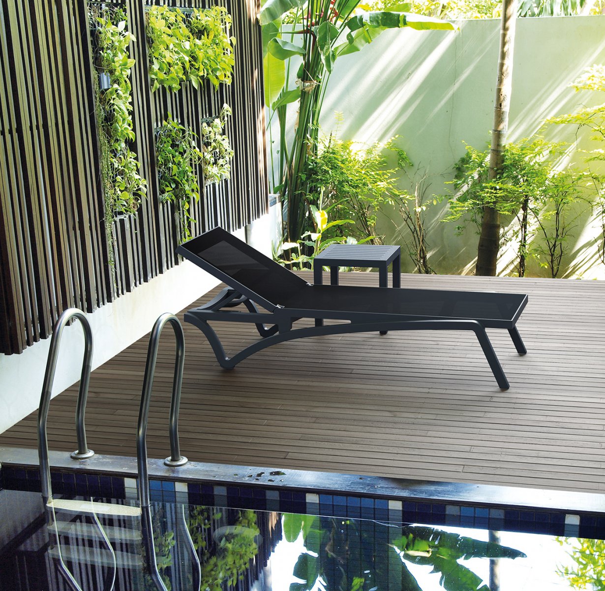 Столик пластиковый для лежака Ocean Side Table (Черный) 11