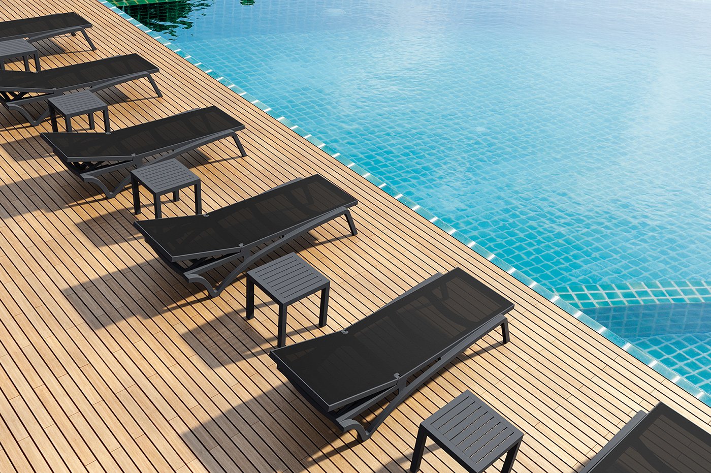 Столик пластиковый для лежака Ocean Side Table (Черный) 12