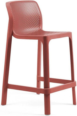 Стул пластиковый полубарный Net Stool Mini (Кораловый)