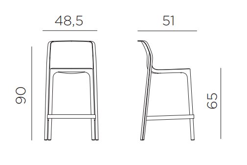 Стул пластиковый полубарный Net Stool Mini (Кораловый) 3
