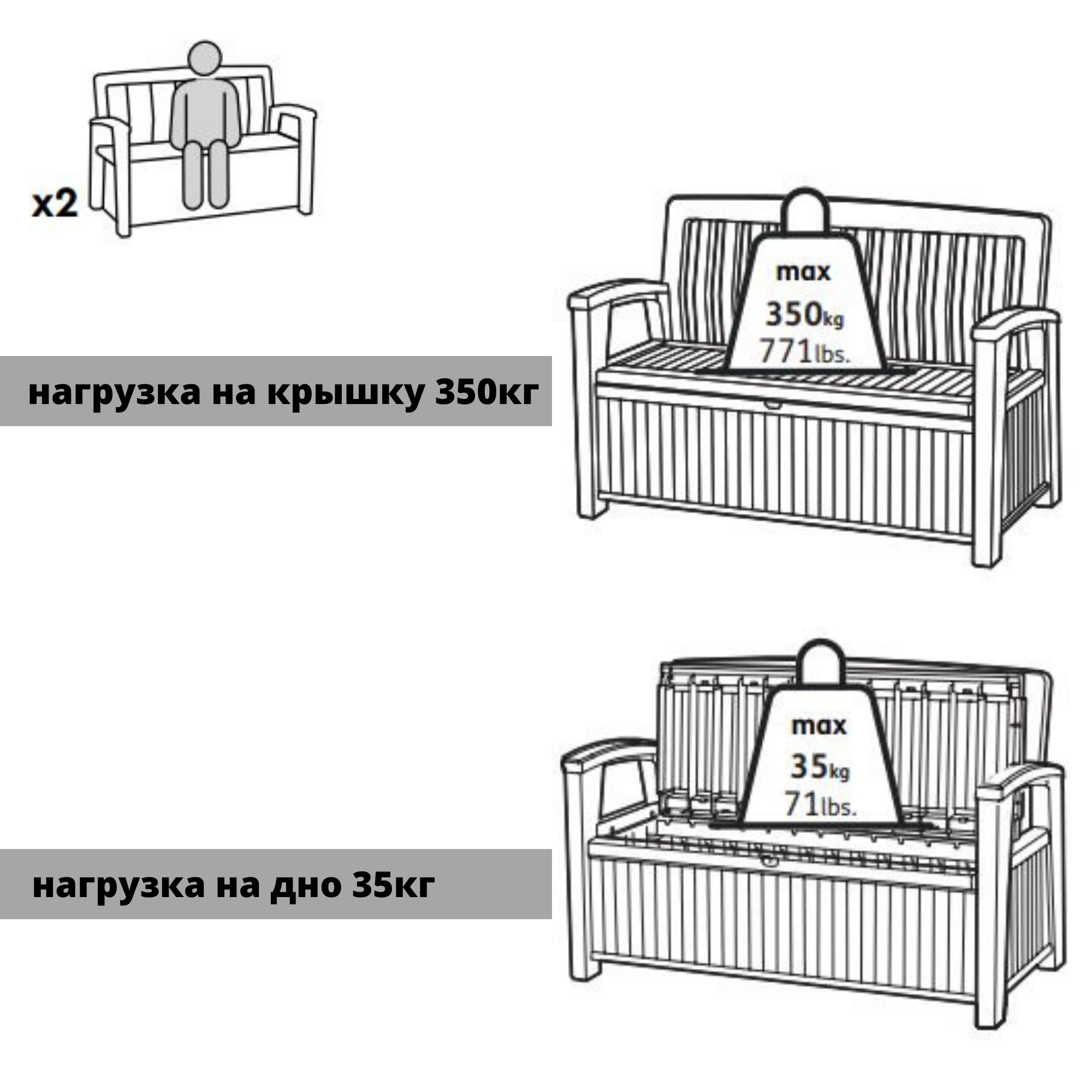 Скамья-сундук Patio Bench (Коричневый) 5