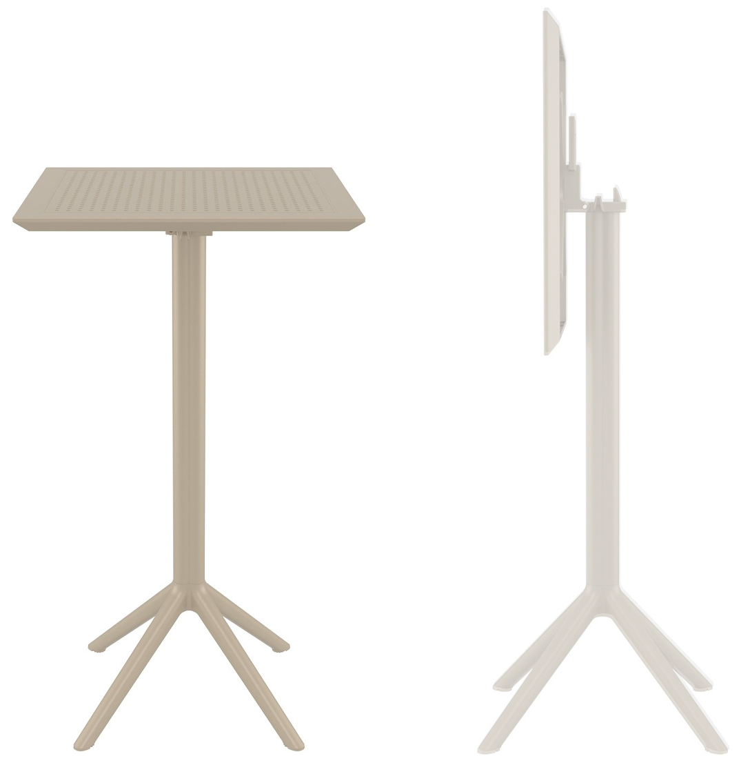 Стол пластиковый барный складной Sky Folding Bar Table (Бежевый) 2
