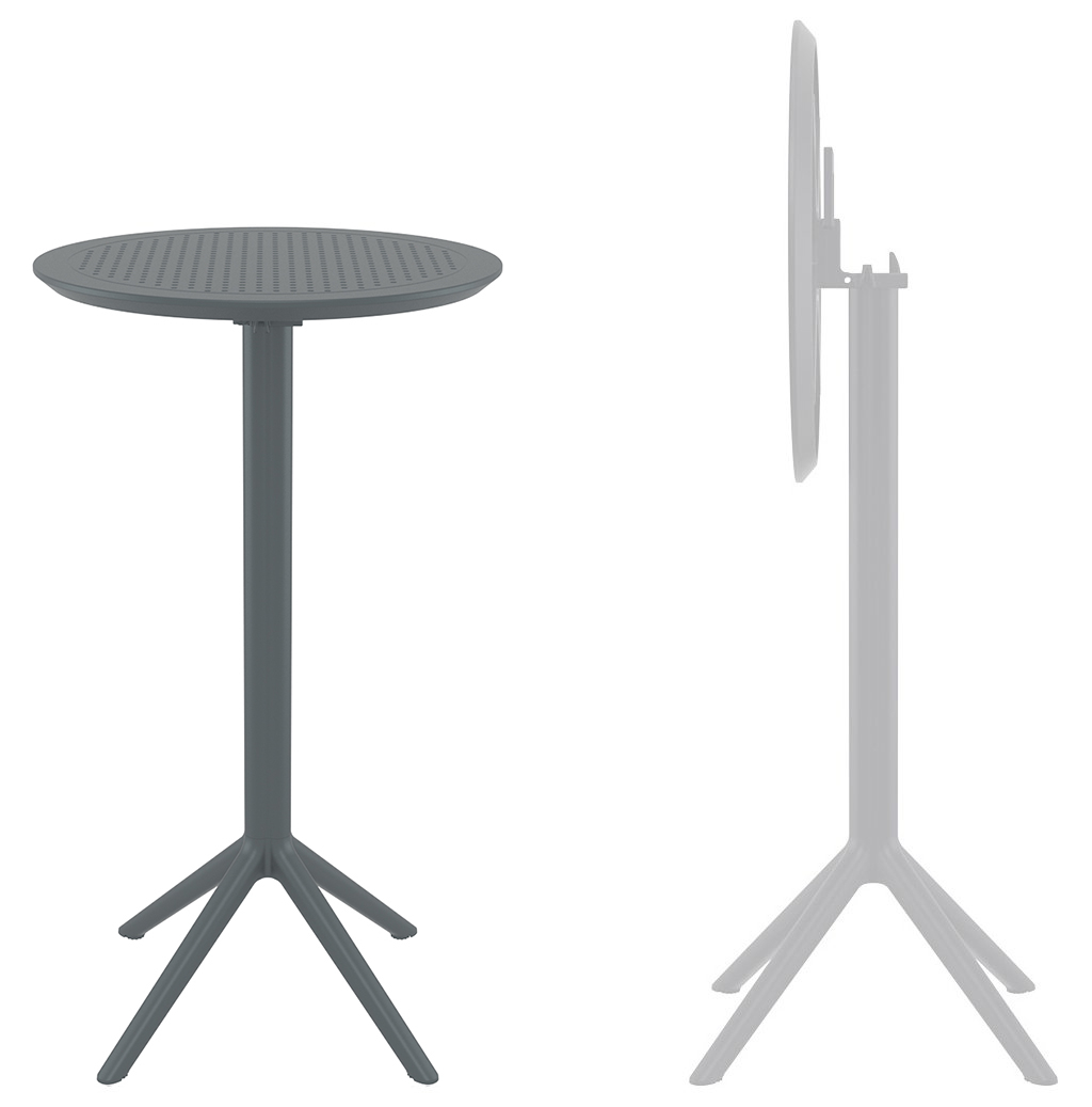 Стол пластиковый барный складной Sky Folding Bar Table 60 (Темно-серый) 2