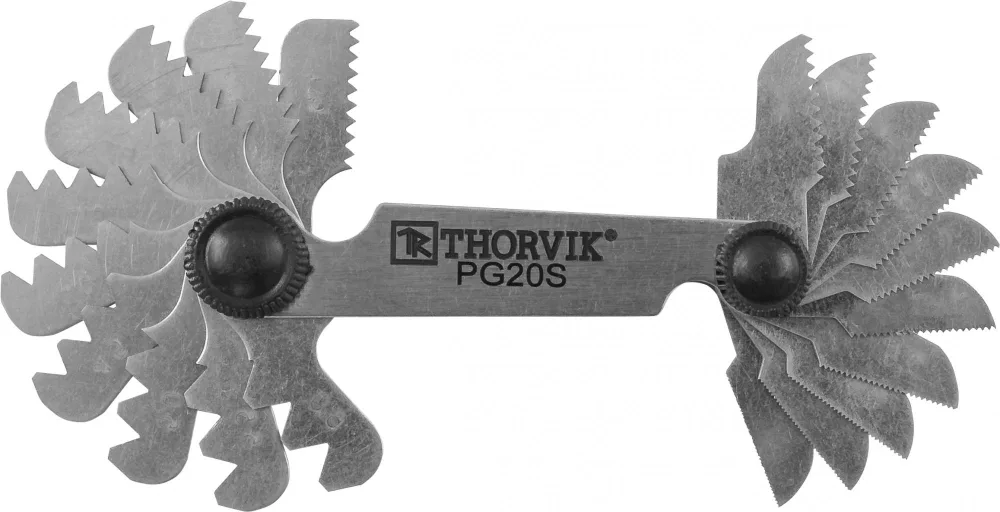 Набор резьбовых шаблонов для наружных резьб, 20 предметов Thorvik PG20S