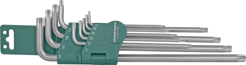 Комплект угловых ключей Torx Extra Long Т9-Т50, 1 S2 материал, 10 предметов