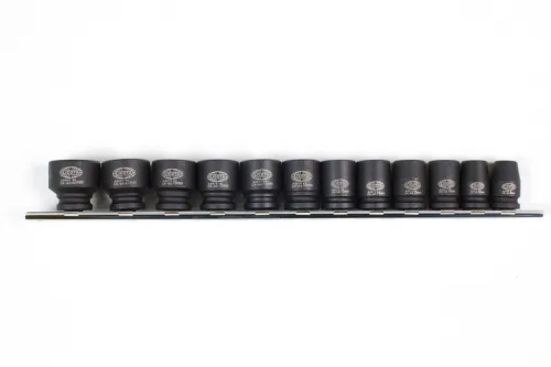 Набор ударных головок 3/8" 12 пр., 8-22 мм, на линейке
