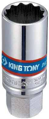 Головка свечная двенадцатигранная 3/8;, 18 мм, пружинный фиксатор KING TONY 36A018