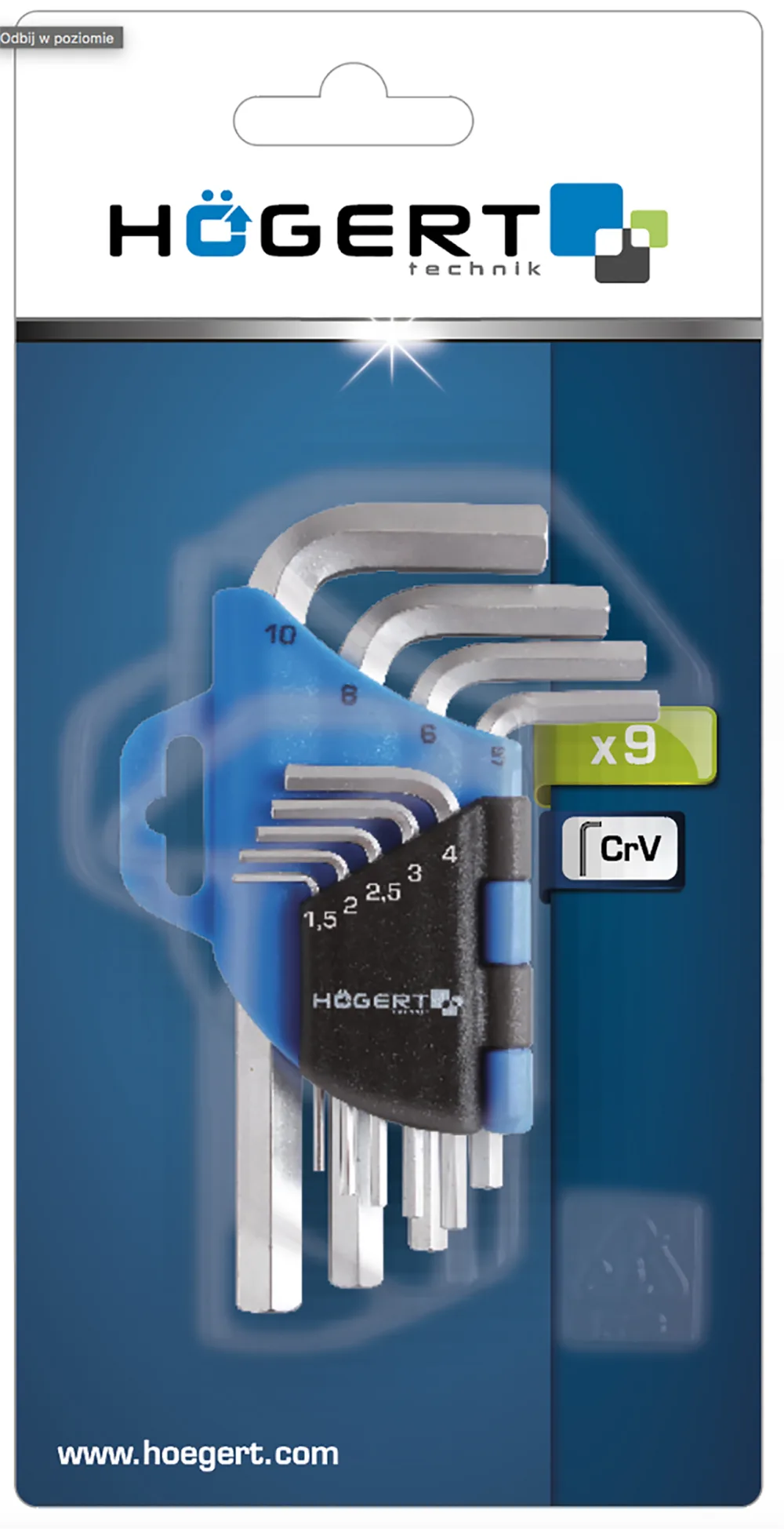 Ключи шестигранные Crv, 9шт.